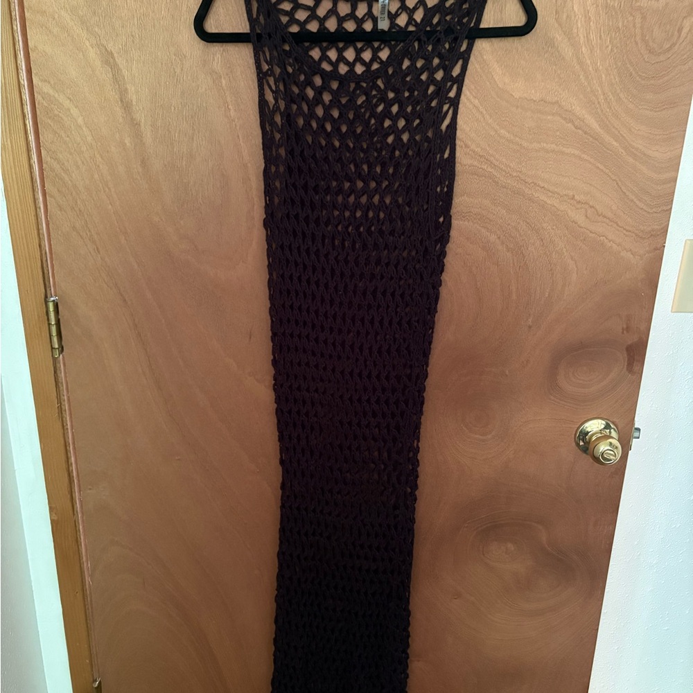Forever 21 Black Crochet Swim Coverup